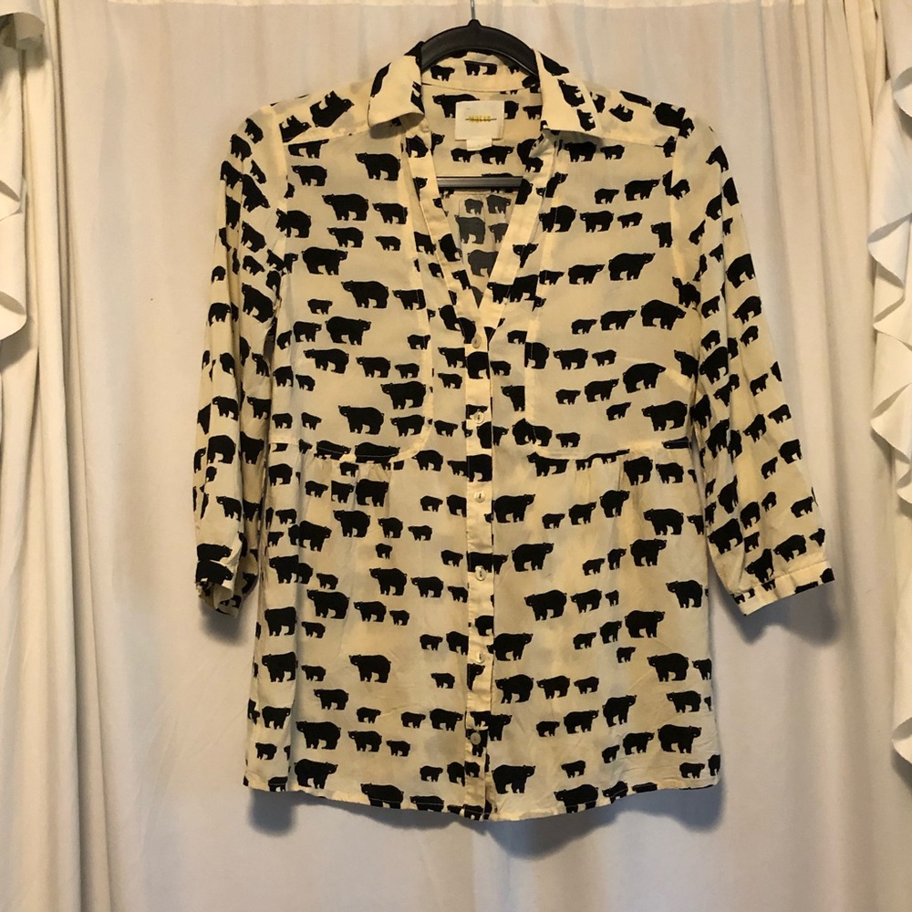Maeve “Bear Print” Button Up